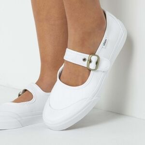 White Mary Jane Canvas Shoes